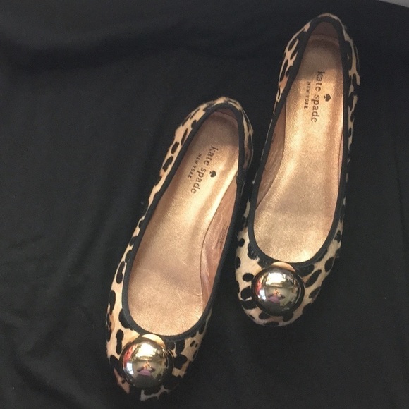 Kate Spade Gold Ball Calf Hair Ballet Flats. Size 7. D/15/A210 - Picture 1 of 7